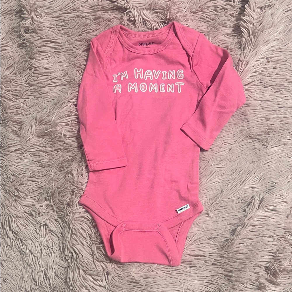 Pink Long Sleeve Baby Bodysuit